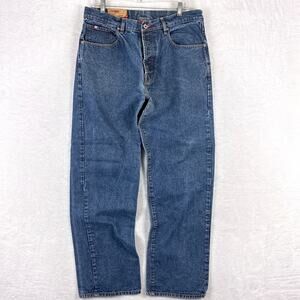 VTG DC Jeans Mens 36 (34) Blue Baggy Button Fly Skate Grunge Streetwear Y2K